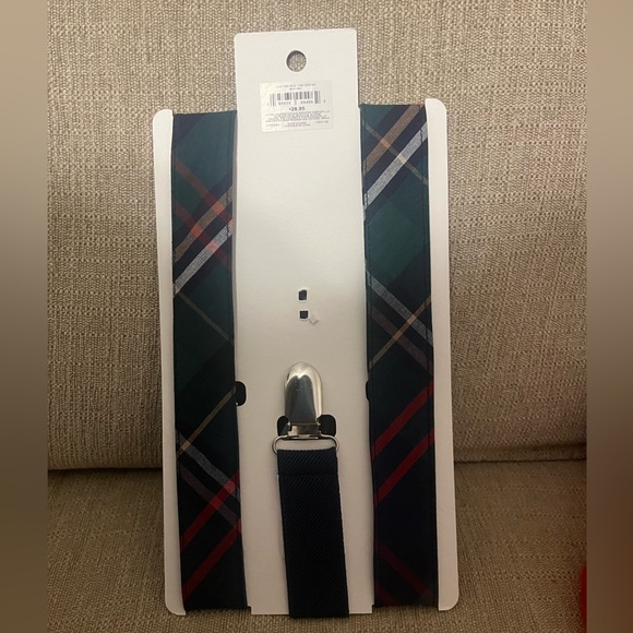 NWT GYMBOREE Suspenders Green and Blue Plaid 2T-5T - Picture 2 of 4